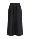 Loewe Cropped Trousers In Viscose And Linen