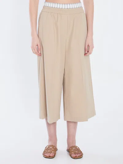 Loewe Cropped Pants In Brown