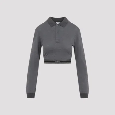 Loewe Cropped Polo In Gray