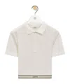 Loewe Cropped Polo In Silk And Cotton In White