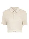 Loewe Cropped Polo Shirt In Neutrals