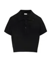 Loewe Cropped Polo Sweater In Silk In Black