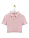 Loewe Cropped Polo Top In Pink