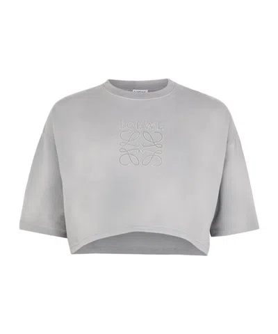 Loewe Cropped T-shirt In Grey