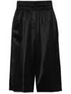 Loewe Cropped Leather And Suede Trousers In Black