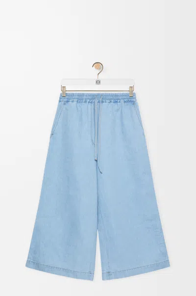 Loewe Cropped Trousers In Denim Size:xs For Woman In Light Denim