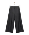 Loewe Cropped Trousers In Nappa Lambskin In Black