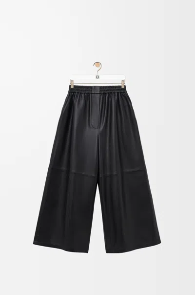 Loewe Cropped Trousers In Nappa Lambskin Size:xl For Woman In Black