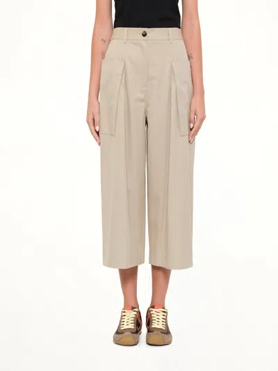 Loewe Cropped Trousers In Sand