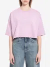 Loewe Women's Cropped Lilac T-shirt With Anagram Logo In Lilac