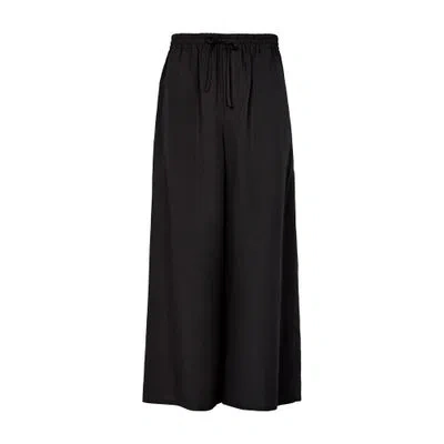 Loewe Cropped Viscose And Linen Pants In Black