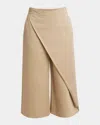 Loewe Cropped Wide-leg Pants With Draped Detail