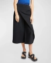 Loewe Wrapped Cropped Wide-leg Trousers In Black