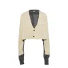 Loewe Two-tone Cropped Knit Cardigan