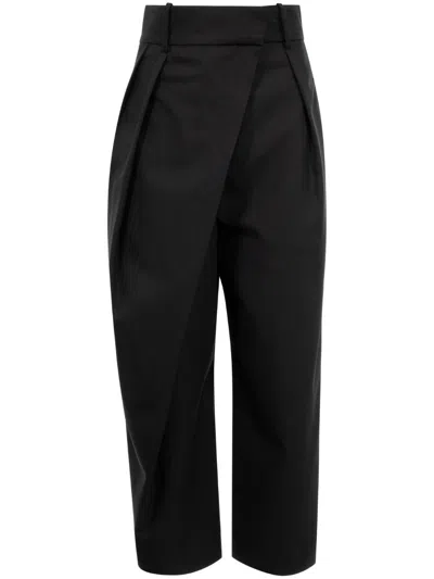 Loewe Cropped Wrap Trousers In Black