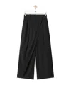 Loewe Cotton-blend Cropped Wrap Trousers In Black