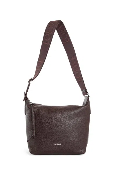 Loewe Small Cubi Crossbody Bag In Supple Grained Leather In Brown