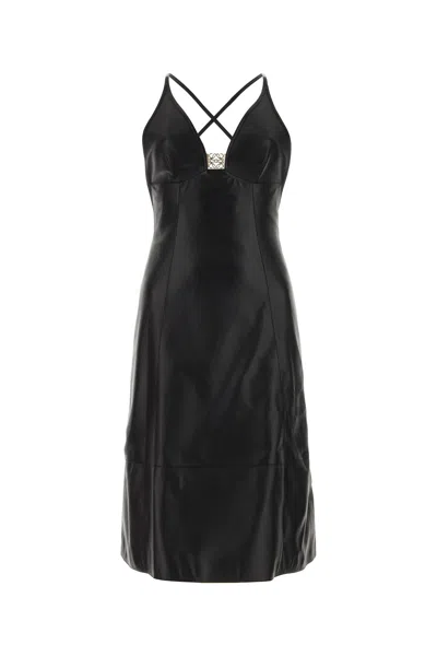 Loewe Crossover Halter Midi Dress In Black