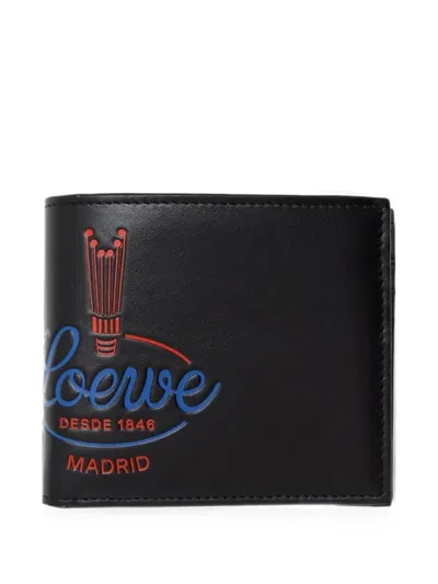 Loewe Crown Bifold Wallet In Black