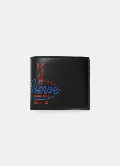 Loewe Crown Bifold Wallet In Black