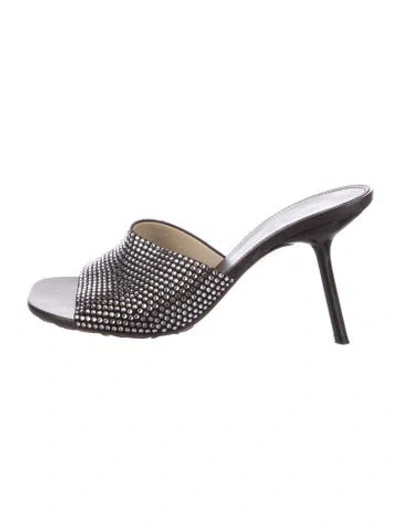Pre-owned Loewe Crystal Crystal Embellishments Slides In Brown