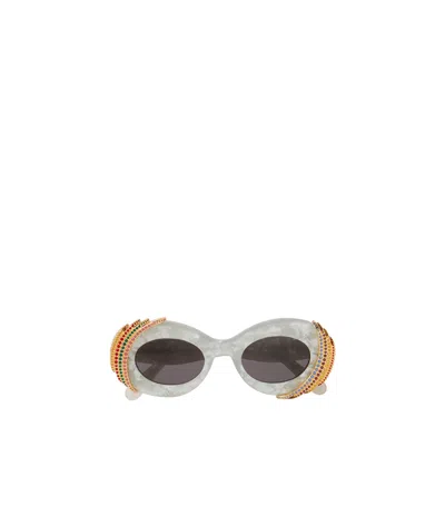 Loewe Crystal Inlaid Sunglasses In Gray