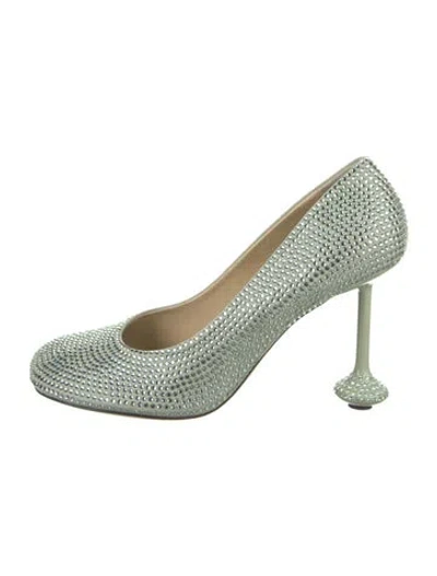 Pre-owned Loewe Crystal Patterned Pumps In Green