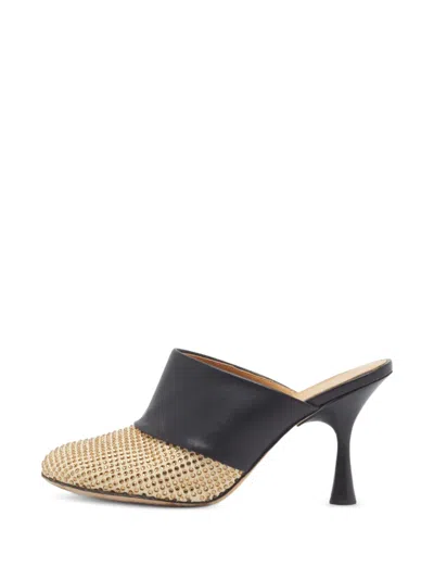 Pre-owned Loewe Crystal-embellished Leather Mules In Black