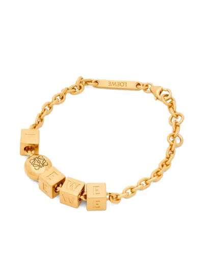 Loewe Cube-letter Bracelet In Gold