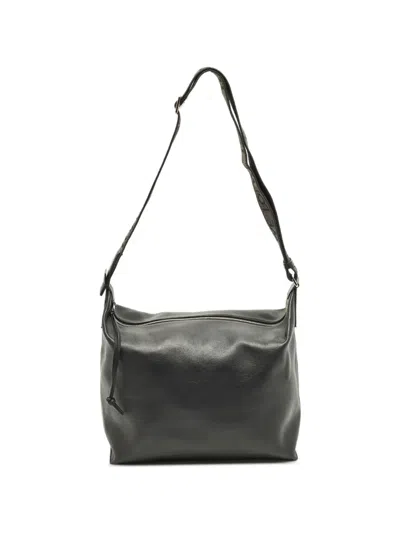 Pre-owned Loewe Cubi Leather Crossbody Bag In Black