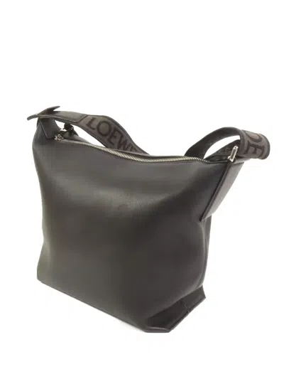 Pre-owned Loewe Cubi Leather Shoulder Bag In Black