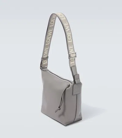 Loewe Cubi Small Leather Crossbody Bag In Grey