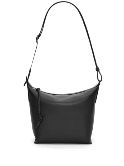 Loewe Small Cubi Crossbody Bag In Smooth And Jacquard Calfskin In Black