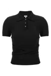 Loewe Women Curled Hips Polo Shirt In Black