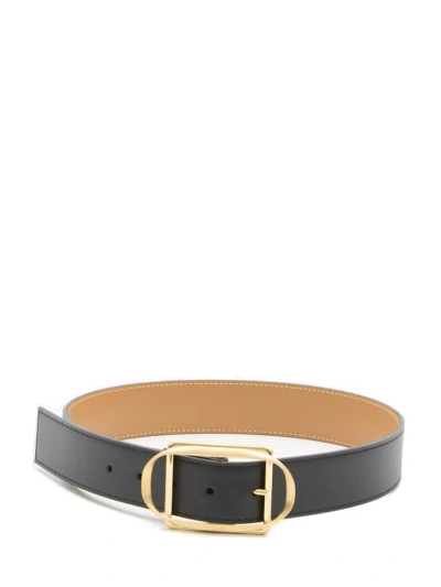 Loewe Curved Buckle Belt In Black