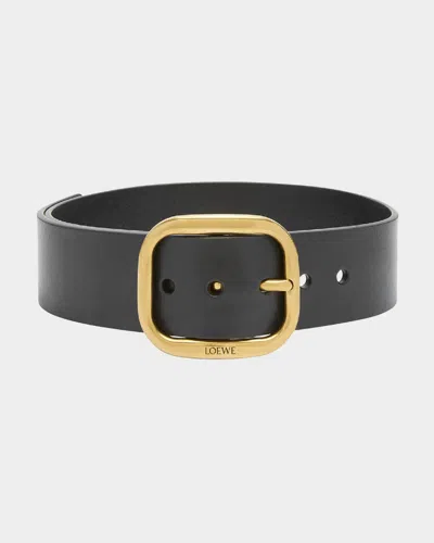 LOEWE CURVED BUCKLE LEATHER BELT