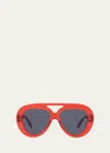 Loewe Aviator Frame Sunglasses In Sred/smk