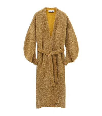 Loewe Curved-sleeves Long Cardigan In Gold