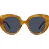 Loewe Curvy 49mm Small Butterfly Sunglasses In Brown