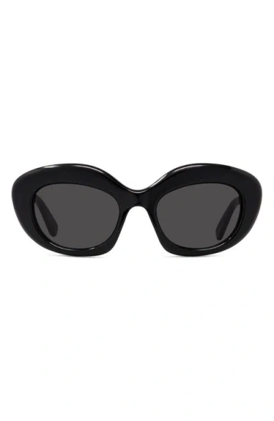 Loewe Curvy 51mm Cat Sunglasses In Black