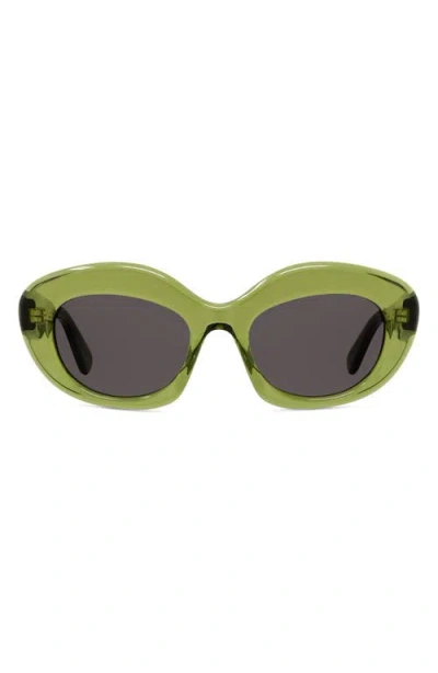 Loewe Curvy 51mm Cat Sunglasses In Green