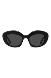 Loewe Curvy 51mm Cat Sunglasses In Black