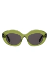 Loewe Curvy 51mm Cat Sunglasses In Green