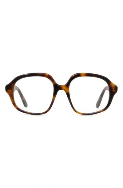 Loewe Curvy 51mm Geometric Optical Glasses In Dark Havana