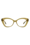 Loewe Curvy 52mm Cat Eye Optical Glasses In Shiny Dark Green