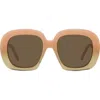 Loewe Curvy 53mm Square Sunglasses In Brown