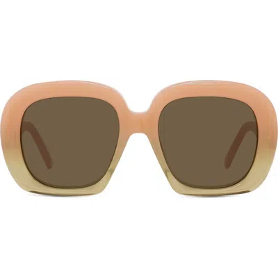 Loewe Curvy 53mm Square Sunglasses In Brown