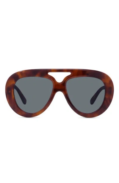 Loewe Curvy 55mm Gradient Pilot Sunglasses In Blonde Havana/blue