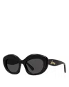 Loewe Smoke Gradient Oval Ladies Sunglasses Lw40077i 01b 54 In Black/smoke