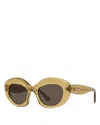 Loewe Curvy Cat Eye Sunglasses, 51mm In Gold